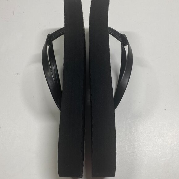 Tory Burch Thin Strap Black Flatform Flip Flops - Black - Size 7M – New - Picture 7 of 8